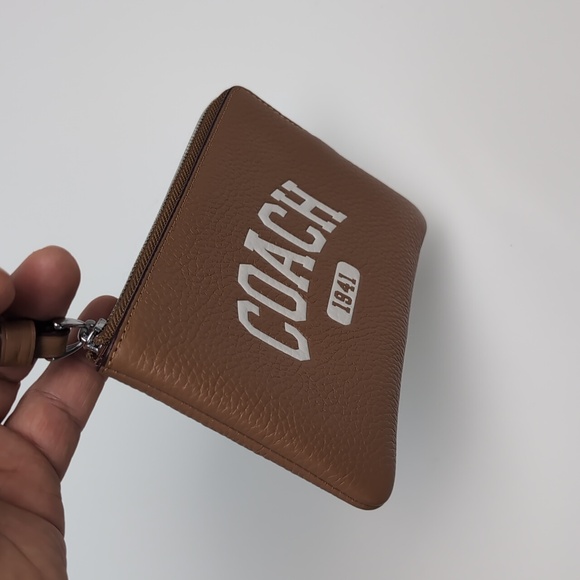 Coach CR393 Corner Zip Wristlet With Varsity Silver/Light Saddle - Picture 8 of 12